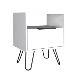 22" White Wood Nightstand