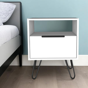 22" White Wood Nightstand