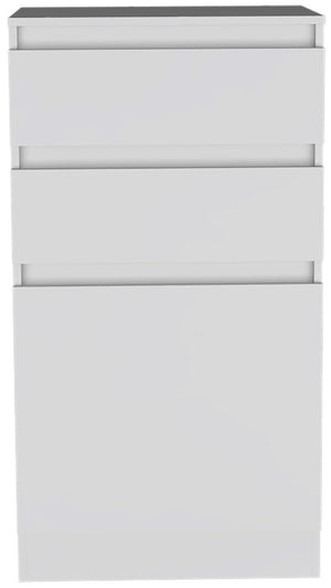 23" White Wood Two Drawer Dresser