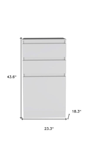 23" White Wood Two Drawer Dresser