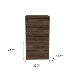 23" Dark Brown Wood Two Drawer Dresser