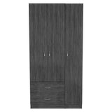 71" Gray Grainy Oak Manufactured Wood Two Drawer Combo Dresser