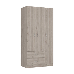 71" Light Gray Wood Two Drawer Combo Dresser