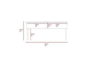 41" Gray And Onyx Metal Lift Top Coffee Table With Two Shelves