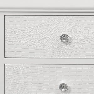 24" White Wood Shagreen Two Drawer Nightstand