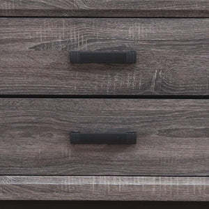 25" Gray Wood Two Drawer Nightstand