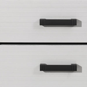 25" White Wood Two Drawer Nightstand