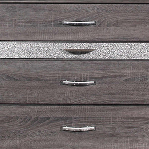34" Gray Wood Six Drawer Dresser