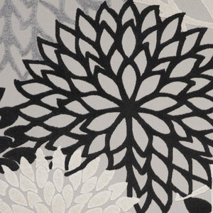 12' X 15' Black And White Indoor Outdoor Runner Rug