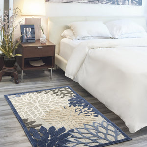 3' X 5' Blue Indoor Outdoor Area Rug