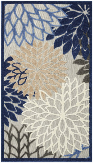 3' X 5' Blue Indoor Outdoor Area Rug