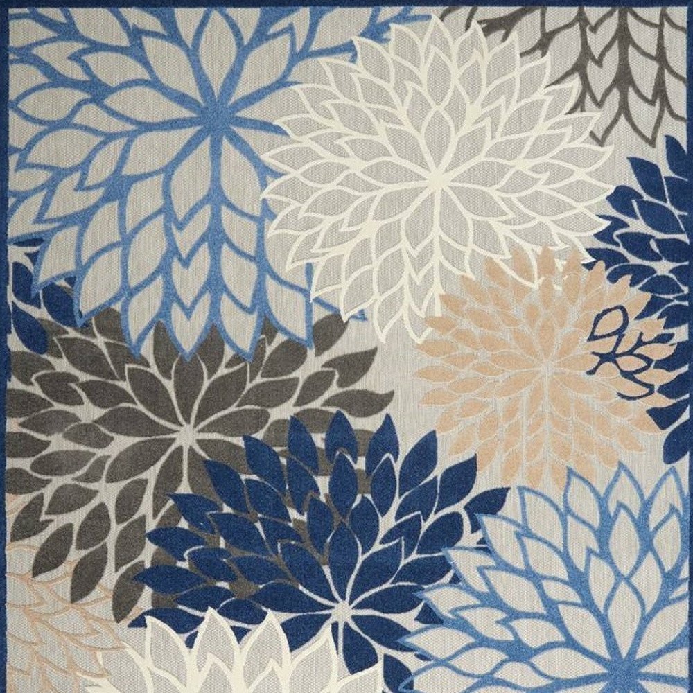9' X 12' Blue Indoor Outdoor Area Rug