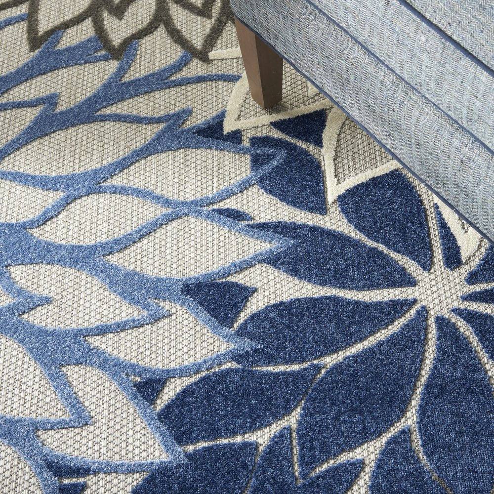 9' X 12' Blue Indoor Outdoor Area Rug