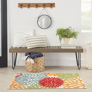 3' X 5' Green And Ivory Indoor Outdoor Area Rug