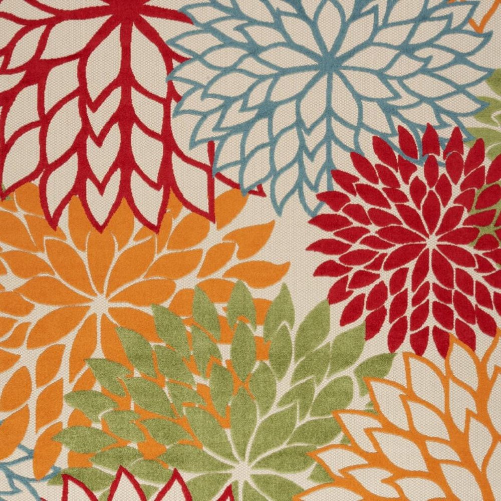 9' X 12' Green And Ivory Indoor Outdoor Area Rug