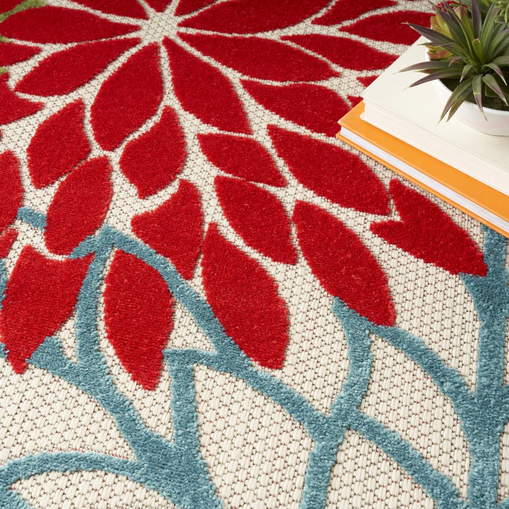9' X 12' Green And Ivory Indoor Outdoor Area Rug