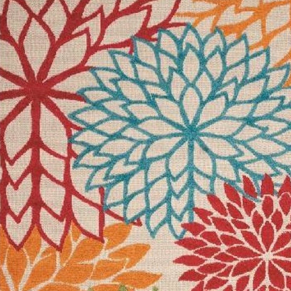 10' X 13' Green And Ivory Indoor Outdoor Area Rug