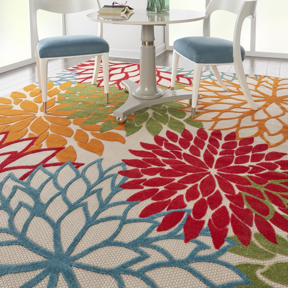 10' X 13' Green And Ivory Indoor Outdoor Area Rug