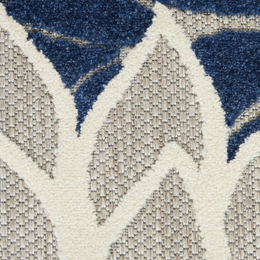 10' X 13' Ivory And Blue Indoor Outdoor Area Rug