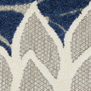 10' X 13' Ivory And Blue Indoor Outdoor Area Rug