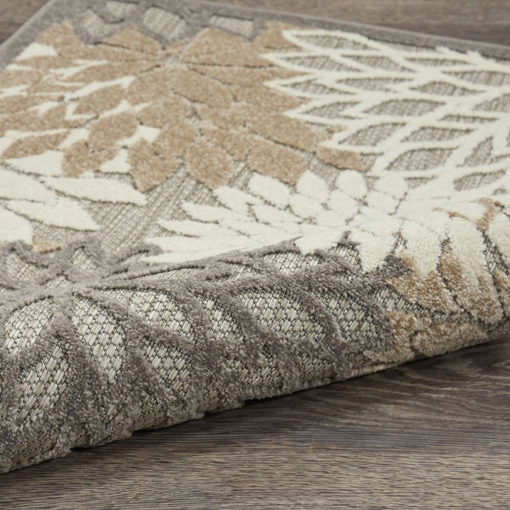 3' X 5' Gray And Ivory Indoor Outdoor Area Rug