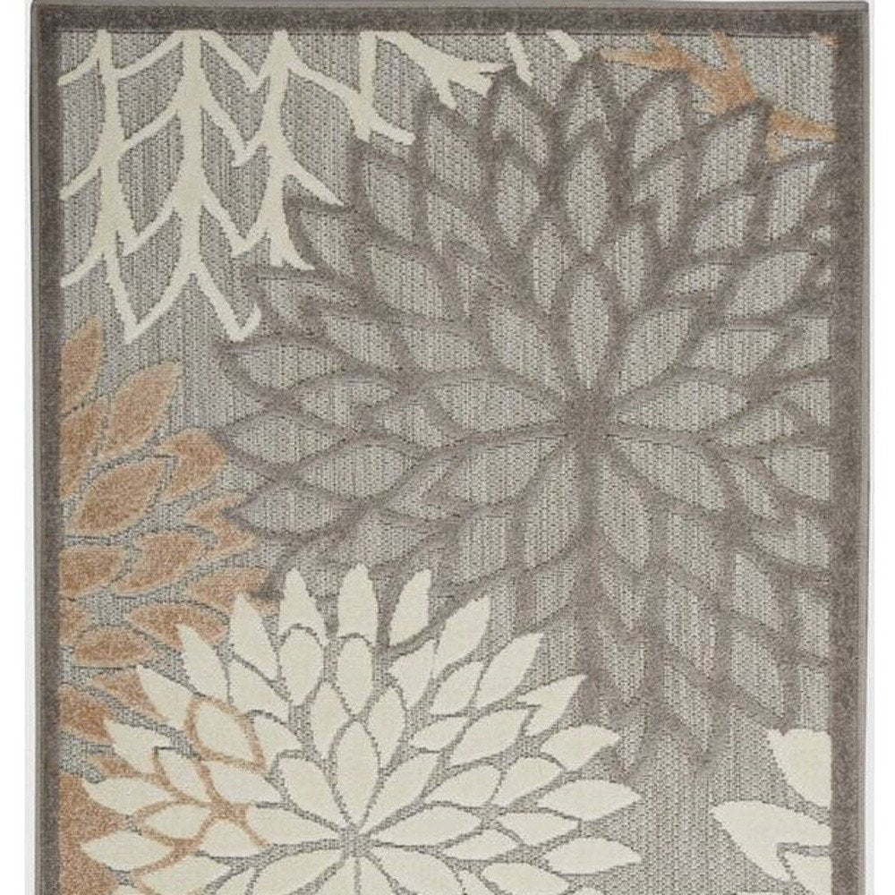 3' X 5' Gray And Ivory Indoor Outdoor Area Rug