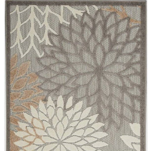 3' X 5' Gray And Ivory Indoor Outdoor Area Rug
