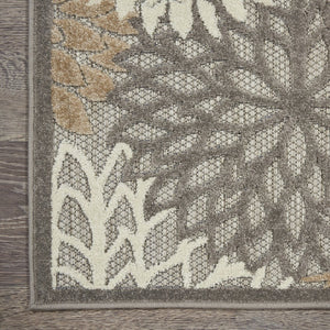 9' X 12' Gray And Ivory Indoor Outdoor Area Rug