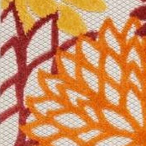 6' Red And Ivory Indoor Outdoor Runner Rug