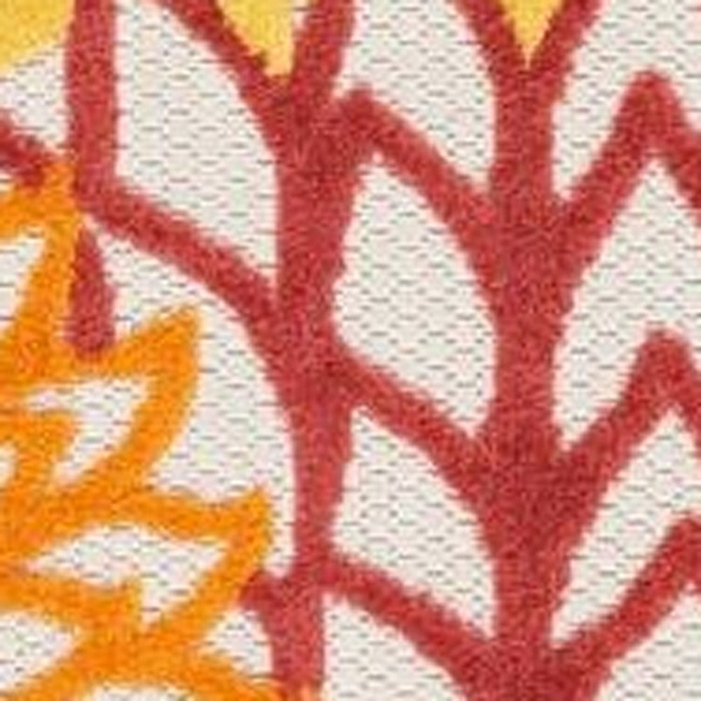 3' X 4' Red And Ivory Indoor Outdoor Area Rug