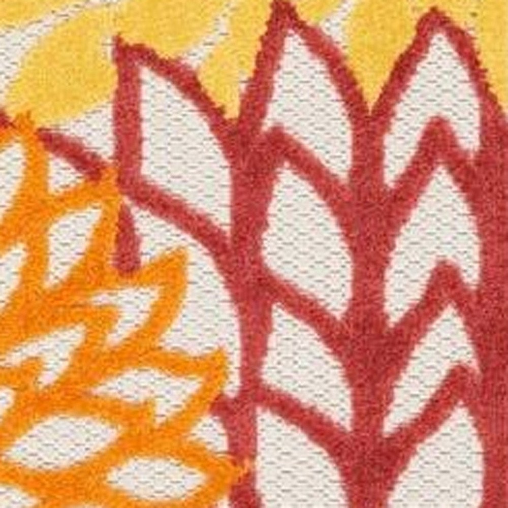 3' X 4' Red And Ivory Indoor Outdoor Area Rug