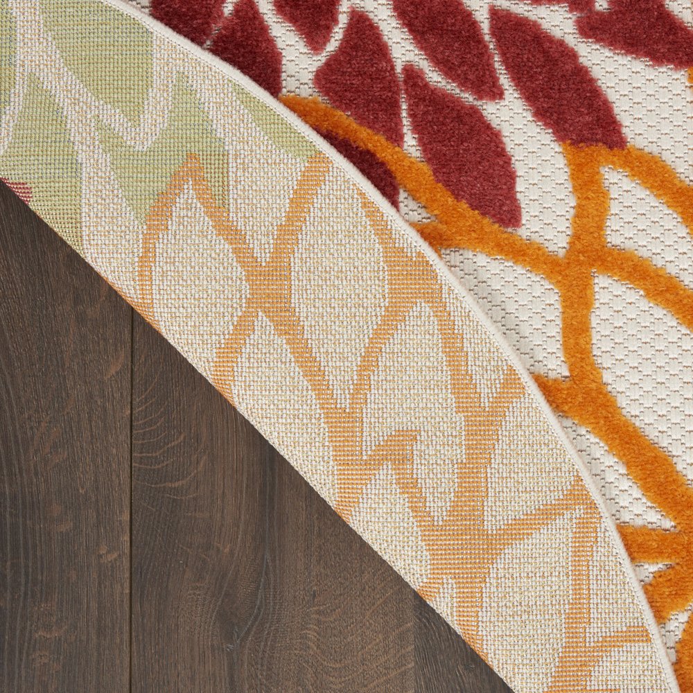 8' X 8' Red And Ivory Indoor Outdoor Area Rug