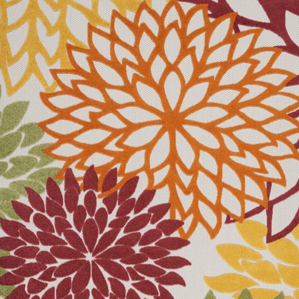 9' X 12' Red And Ivory Indoor Outdoor Area Rug