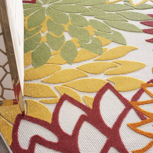 9' X 12' Red And Ivory Indoor Outdoor Area Rug