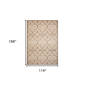 10' X 13' Cream Indoor Outdoor Area Rug