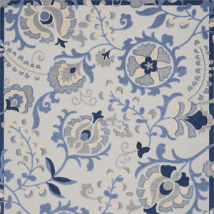 12' X 15' Blue And Gray Indoor Outdoor Area Rug