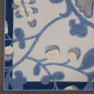 12' X 15' Blue And Gray Indoor Outdoor Area Rug