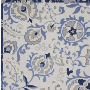 3' X 4' Blue And Gray Indoor Outdoor Area Rug