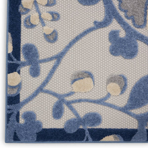 9' X 12' Blue And Gray Indoor Outdoor Area Rug
