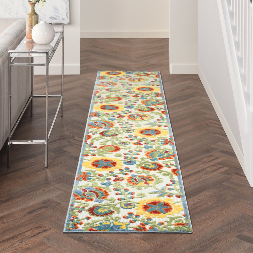 12' Ivory Indoor Outdoor Runner Rug