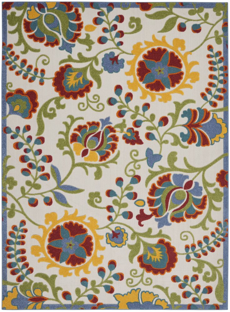 10' X 13' Green And Ivory Indoor Outdoor Area Rug
