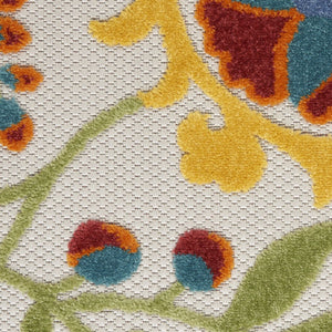 10' X 13' Green And Ivory Indoor Outdoor Area Rug