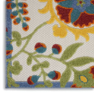 10' X 13' Green And Ivory Indoor Outdoor Area Rug