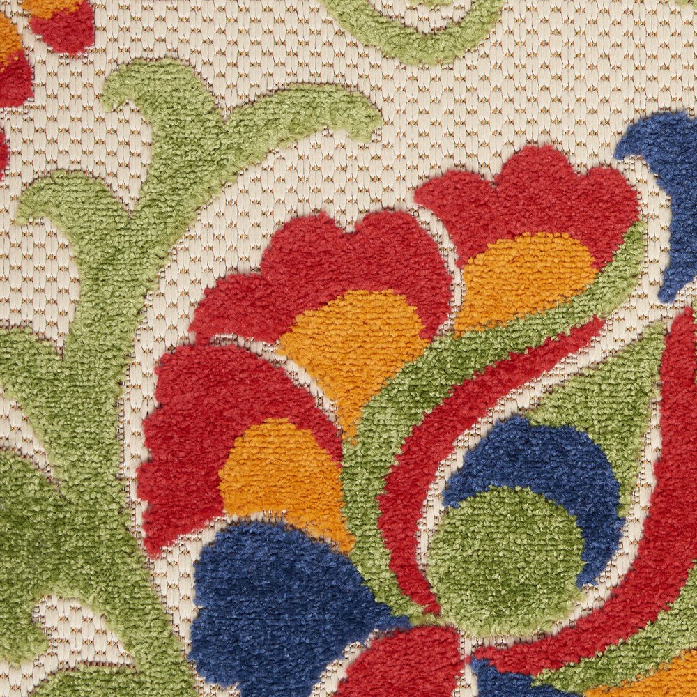 10' X 13' Blue And Beige Indoor Outdoor Area Rug