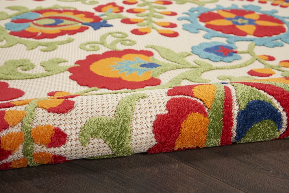 10' X 13' Blue And Beige Indoor Outdoor Area Rug
