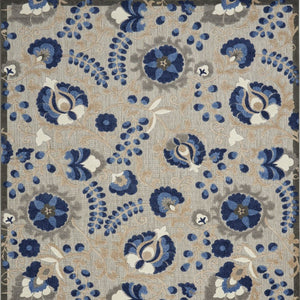 10' X 13' Blue And Gray Indoor Outdoor Area Rug