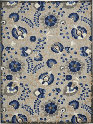 10' X 13' Blue And Gray Indoor Outdoor Area Rug