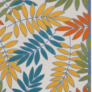 12' X 15' Ivory And Blue Indoor Outdoor Area Rug