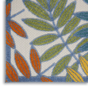 12' X 15' Ivory And Blue Indoor Outdoor Area Rug