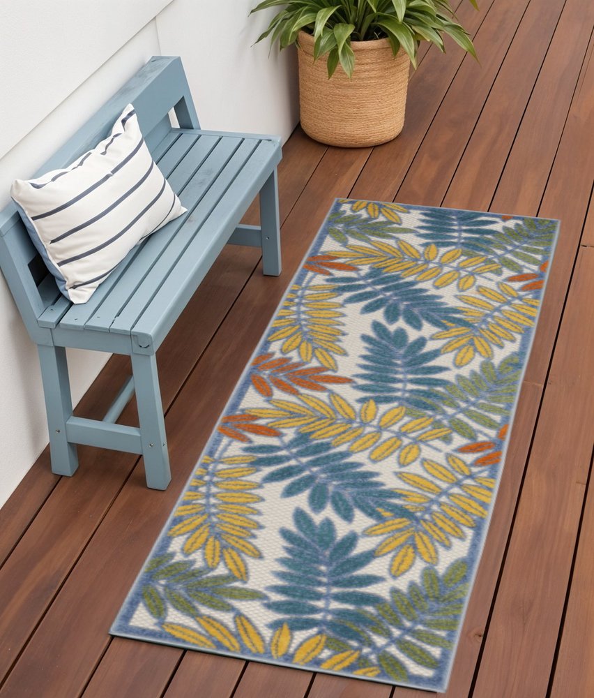 6' Ivory Indoor Outdoor Runner Rug